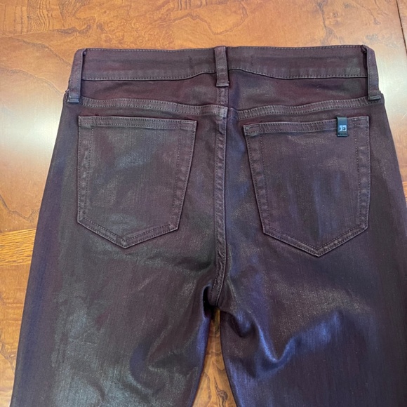 Joes Jeans Size 27 with Faux-leather finish in Maroon - Picture 2 of 5